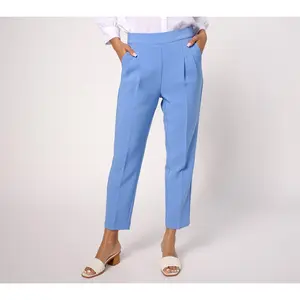 Isaac Mizrahi Live! Regular Stretch Crepe Tapered Leg Crop Pants
