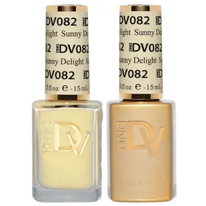 DND Gel Polish Set, Coquette Collection, UV/LED Gel Polish and Air Dry Nail Lacquer, Matching Chip-Free Polish Duo, 082 Sunny Delight, 0.5 Fl Oz