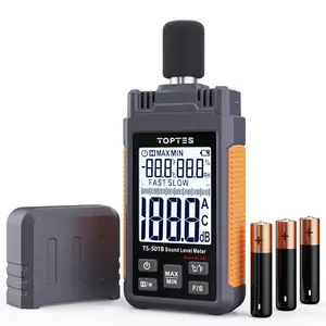 Decibel Meter, TopTes TS-501B Sound Level Meter with 2.25" Backlit LCD Screen, Portable SPL Tester with A/C Weighted, Range 30-130dB, MAX/MIN, Data Hold, Use for Home, Noisy Neighbor, Factory - Orange