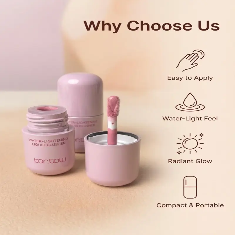 Facial Liquid Blush with a Lightweight Water-Based Texture, a Blendable Soft Sheer Cheek Stain for a Natural Dewy Finish, Long-Wearing for All Skin Types, Glowing Makeup, Soft Glam, Hydrating, Glam Style, Easy Apply, Cosmetic, Daily, Smooth, Mild, Brighte