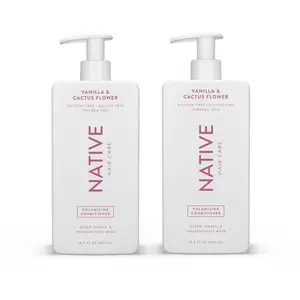 Native Hair Care Vanilla & Cactus Flower Volumizing Conditioner Set - Sulfate & Dye Free, 16.5 fl oz Each, 2 Pack for All Hair Types, Fine to Dry Damaged