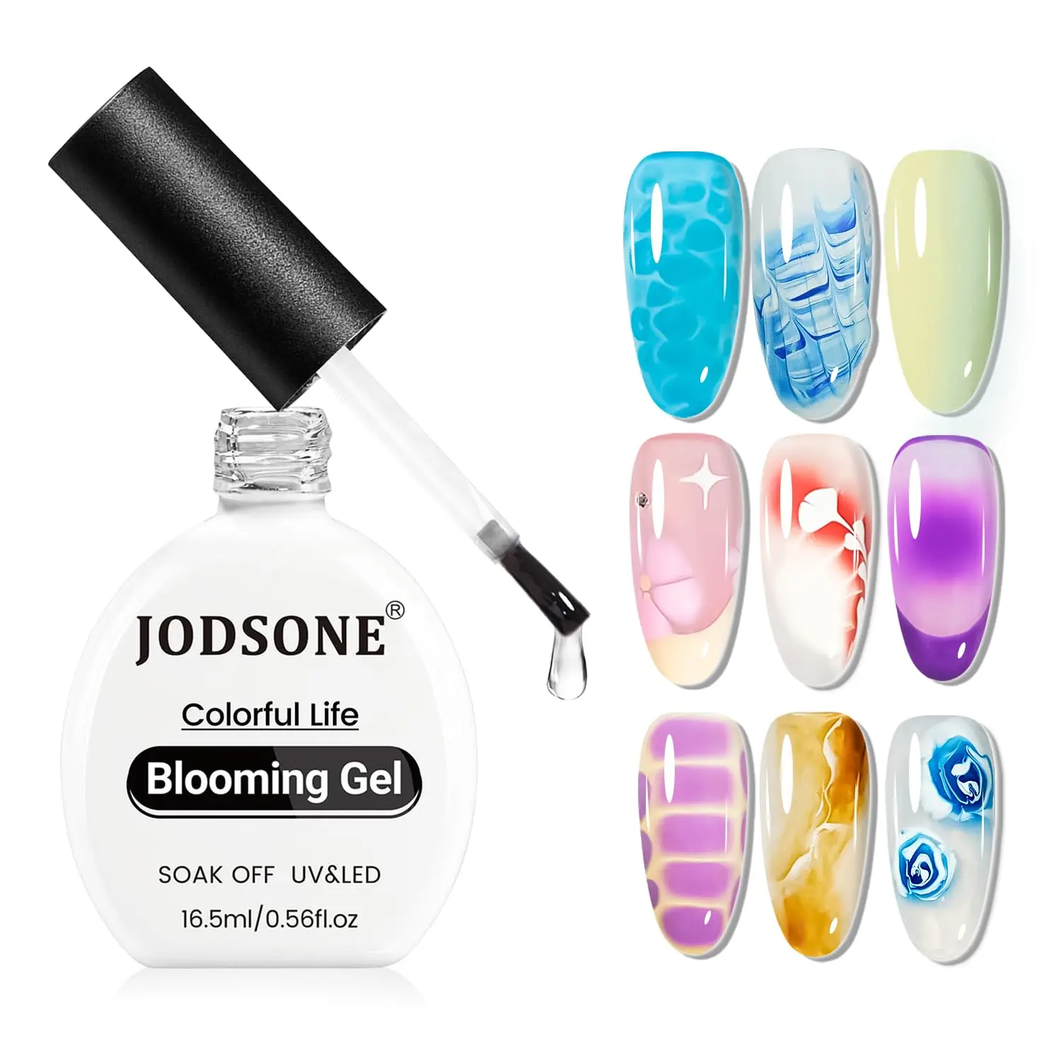 JODSONE 16.5ml Clear Blooming Gel Nail Polish for Spreading Effect Marble Natural Stone Watercolor Floral Print Nail Painting and Can Be Easily Used Suitable for DIY Nail Art