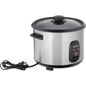 Brentwood Rice Cooker, 10-Cup, Stainless Steel