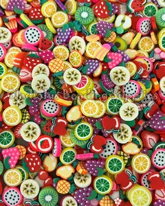 Fruit Clay Slices, Non-Edible Spring Fruit Sprinkle Mix, Polymer Clay, Fake Sprinkles, Nail Art Supplies, Shaker Mix, Bunny,