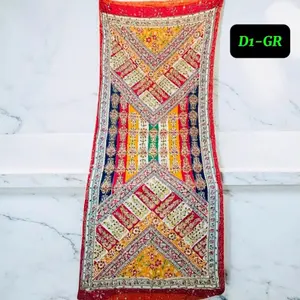 Traditional Multi-Color Embroidered Dupatta with Sequin & Mirror Detailing