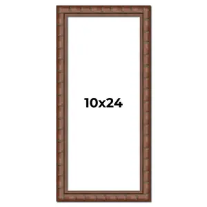 10x24 Brown Modern Bamboo Picture Frame - UV Acrylic, Foam Board Backing, Hanging Hardware