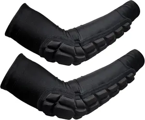 Padded Elbow Forearm Sleeves 2 Pack Compression Crashproof Arm Pads for Football Basketball Volleyball Soccer