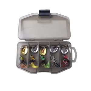 5pcs,Bionic Bee Fishing Lure with Spinner Blade,Artificial Insect Bait with Feather & Sharp Hook,Trout Bass Lures for Freshwater Fishing Tackle