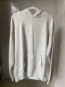 Men's Light Oatmeal Plain Hoodie - Long-Sleeve Pullover Sweatshirt, Soft Fabric Casual Sports Outerwear Top for Menswear Streetwear Enthusiasts