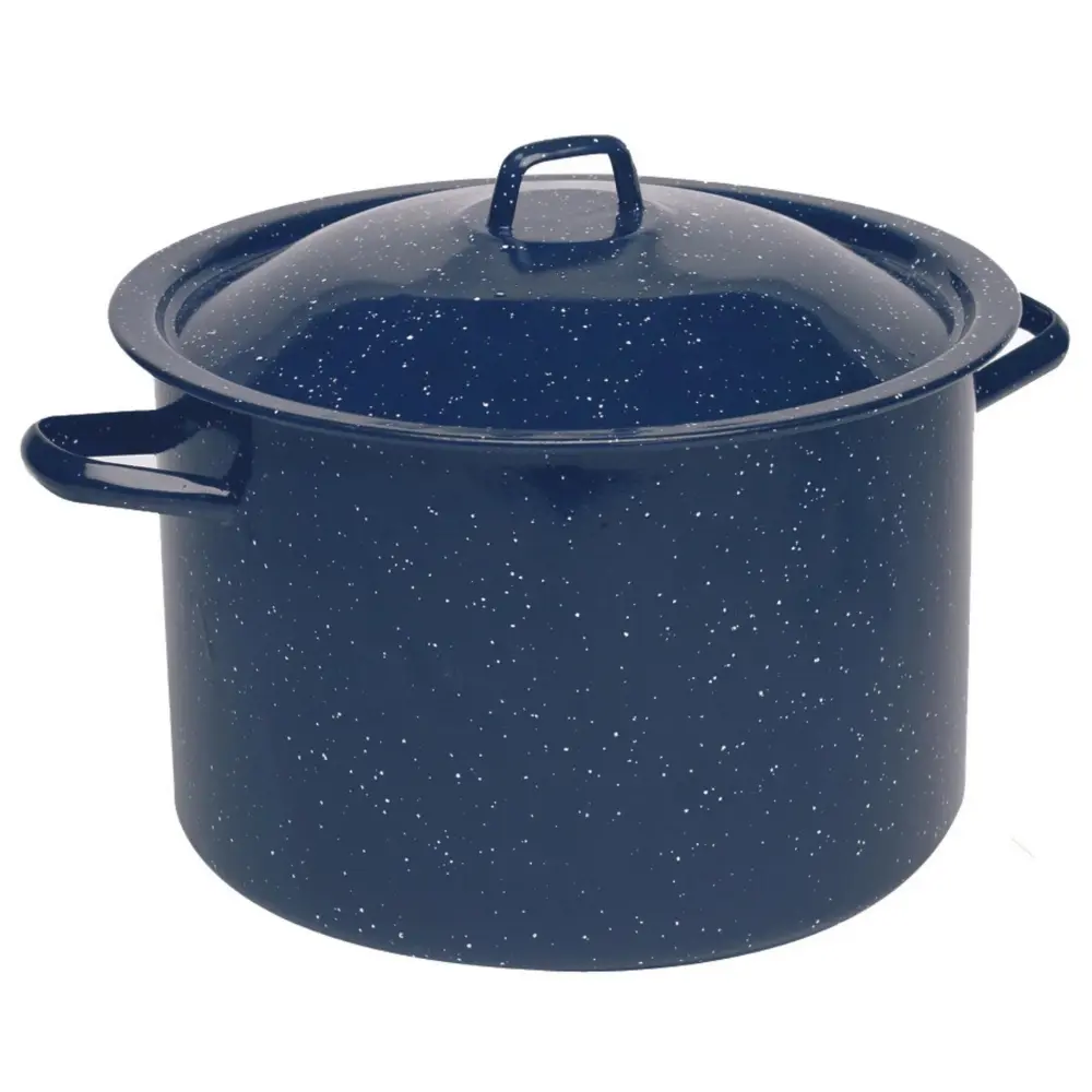 6 Quart Blue Speckled Enamel Stock Pot, Stylish and Functional Cookware