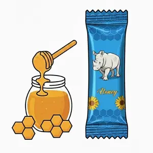 Premium Honey Energy Sachets, Natural Pre Workout Supplement, Herbal Blend for Gym and Stamina, Convenient Travel Packs, Daily Vitality Boost for Active Lifestyles. •