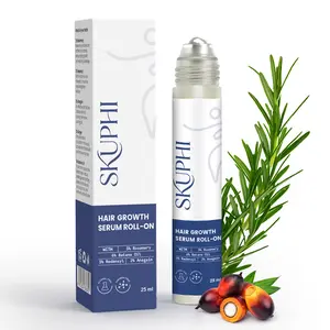 SKUPHI Roemary Hair Growth Serum Roll On 25ml–3% Roemary, 6% Batana Oil & 3% Redenyl | DHT-Blocking Scalp Serum Boot Oxygen Flow, Help Support Thicker, Fuller Hair Appearance | Saw Palmetto | Paraben/Sulfate-Free | Non-Greay Support for Men & Women