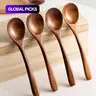【Black Friday】4/6-Piece Natural Wooden Spoon Set, Durable Eco-Friendly Long-Handled Spoons for Cooking, Baking, and Serving #GLOBAL PICKS