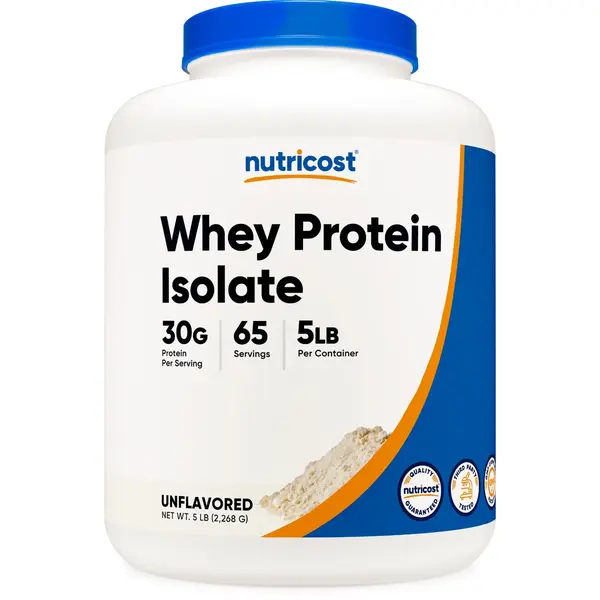Nutricost Unflavored Whey Protein Isolate Powder, 5LB US Dietary Supplement for Fitness & Healthcare, Protein Powder