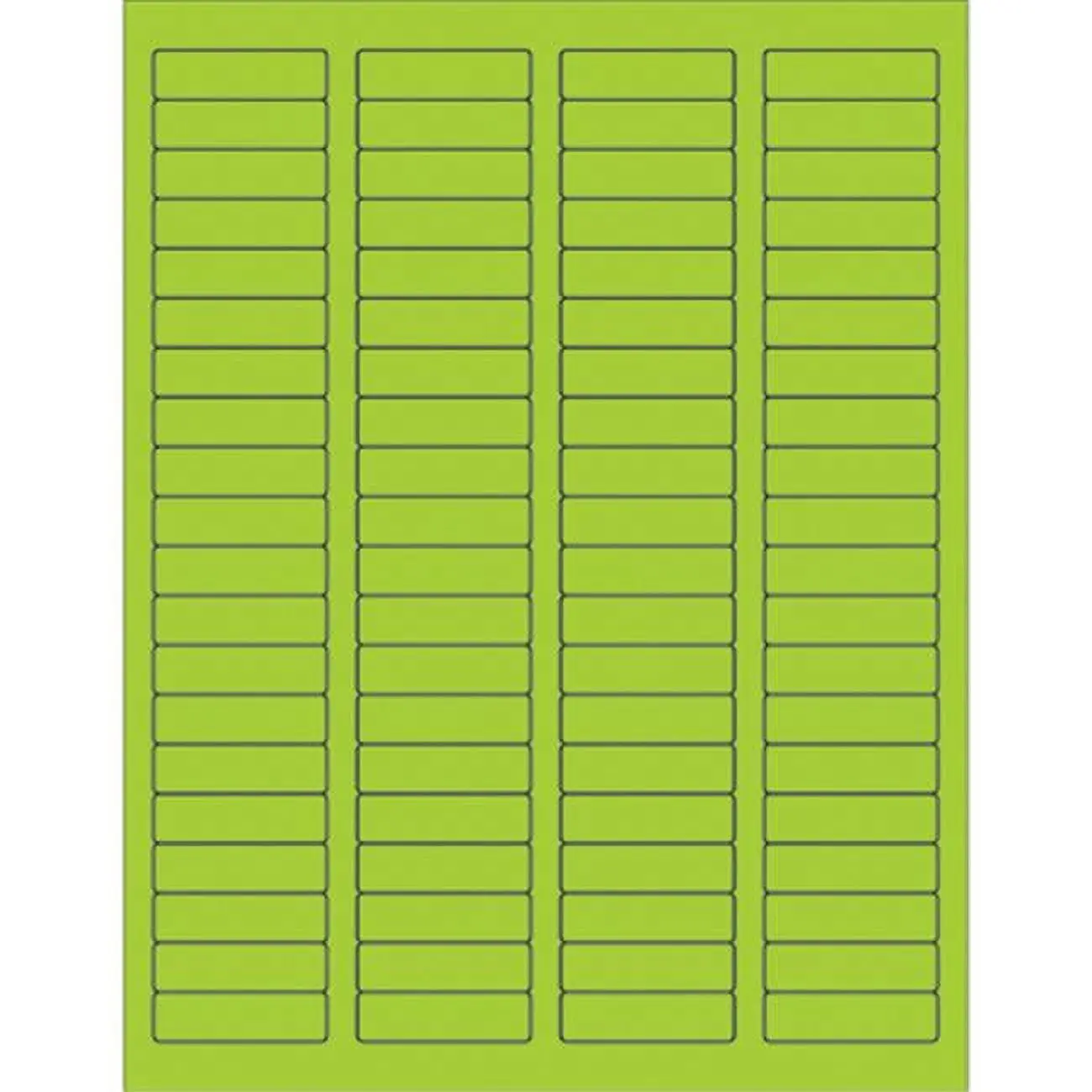 Self-Adhesive Fluorescent Green Rectangular Mailing Labels - Create Custom, Permanent Glue for Laser & Ink Jet Printers, 1.75 x 0.5 in, Suitable for Glass & Paper, Pack of 8000