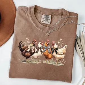 Comfort Colors Chicken Fall T-Shirt, Autumn Fall Shirt, Thanksgiving Shirt, Fall Chicken Tee, Chicken Tee, Fall Tee