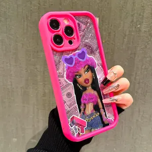 Fashionable Barbie Pattern Phone Case Protector, Shockproof Phone Protective Cover, Durable Cover, Phone Accessories Compatible with iPhone 11 12 13 14 15 Pro Max Smartphone Casing Cellphone Protection, Fun Element