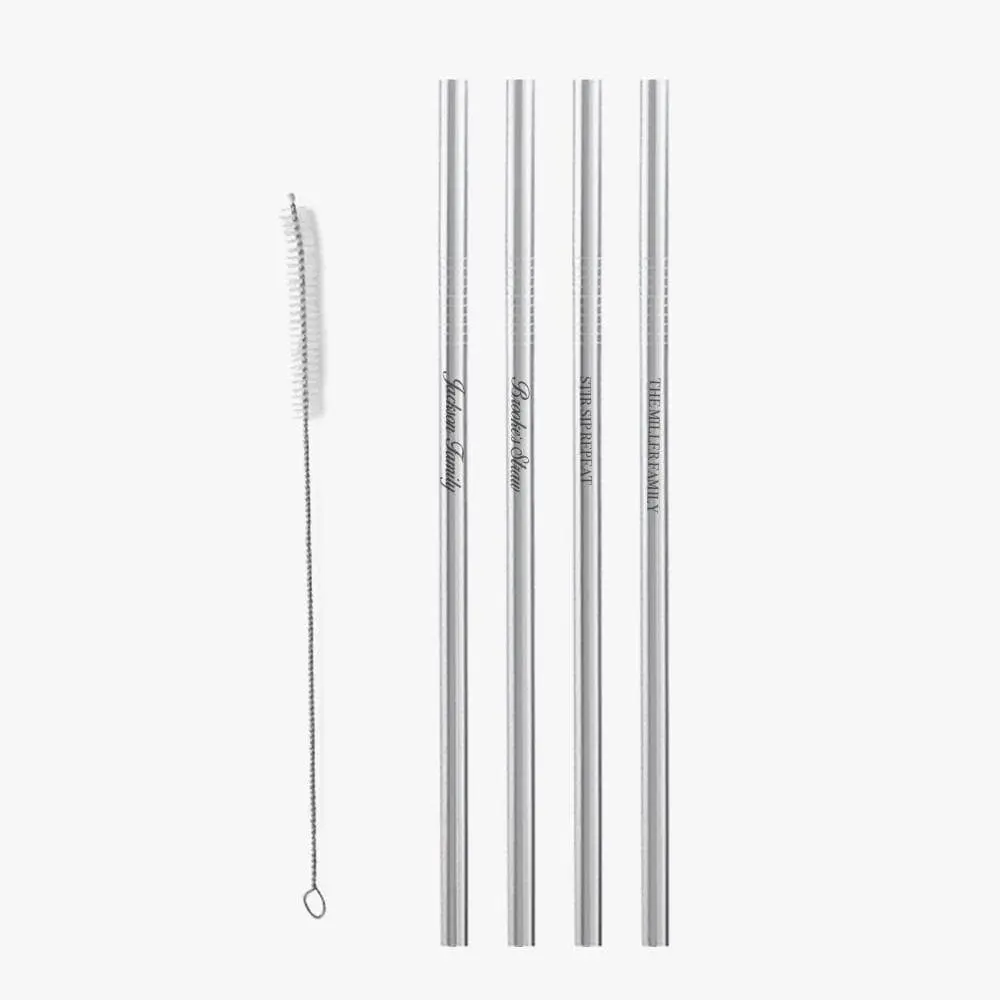 Reusable Custom Straight Stainless Steel Drinking Straws