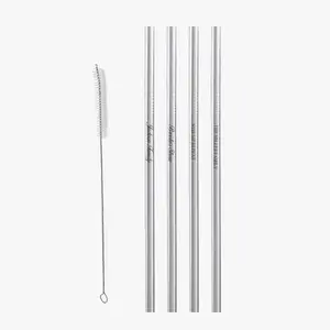 Reusable Custom Straight Stainless Steel Drinking Straws