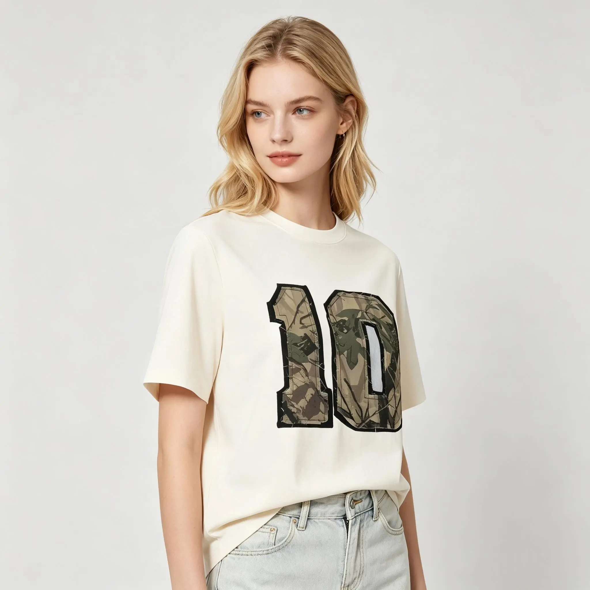Aelfric Eden Camo 10 Patch Oversized Tee Camouflage Number Graphic Unisex Streetwear Casual T Shirt, Round Neck, Print, Top, T Shirts, Vibe, Classic, Shortsleeve, Women's Tops, Tops For Women, Good Gr sohochic