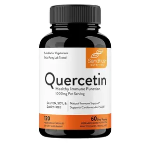 【Sandhus】Quercetin Improves Blood Flow, Heart, Immune, Joint Healthy & Respiratory System, Vegetarian Capsules 120 Count
