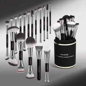 Maange 18-Piece Makeup Tool Set, Includes 17 Brushes + Brush Holder, Foundation Brush, Blush Brush, Powder Brush, Highlighter Brush, Eyeshadow Brush, Mascara Brush, Cosmetic Brush Set