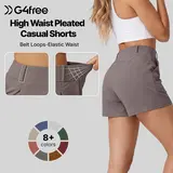 G4Free Women's High-Waisted Athletic Shorts with Pockets 4", Trendy Casual Summer Shorts with Pockets for Outdoor Activities,#sohochic