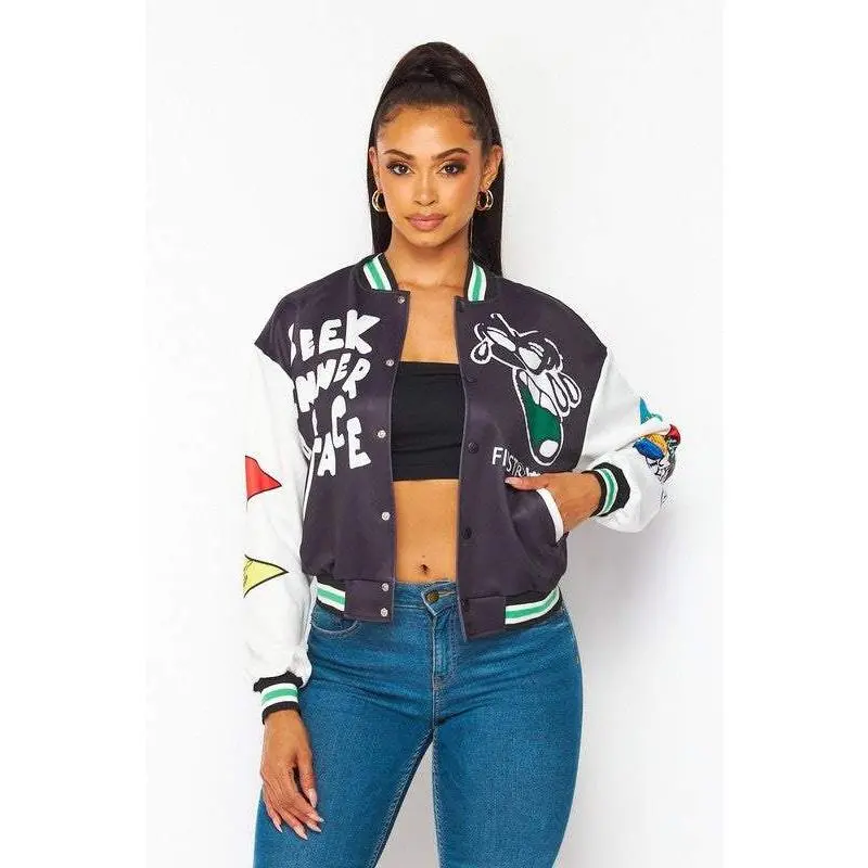 Varsity Graffiti Bomber Jacket