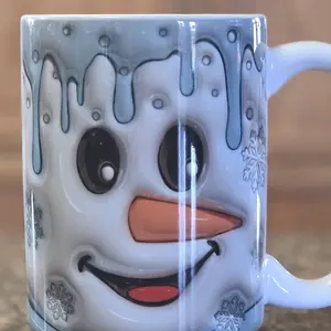 12oz 15oz 20oz Christmas 3D Snowman Coffee Mug Tumbler Traditional Ceramic Design