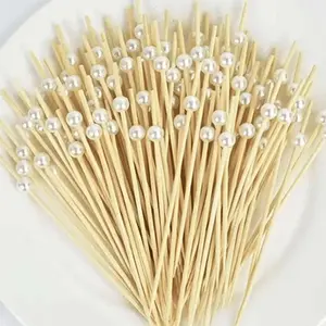 100pcs Star Cocktail Picks, Disposable Bamboo Fruit Picks, 4.7 Inch Long Decorative Wood Toothpicks, Perfect for Parties & Events