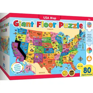 Explorer - USA Map 80 Piece Floor Jigsaw Puzzle Explorer - USA Map 80 Piece Floor Jigsaw Puzzle