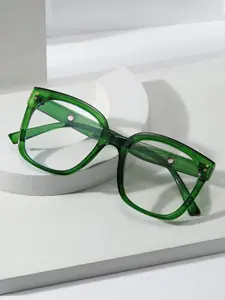 Women's Square Frame Rivet Decor Eyeglasses, stylish square frames, Trendy Casual Eyeglasses for Everyday Use, Fashion Accessories for Outdoor Activities