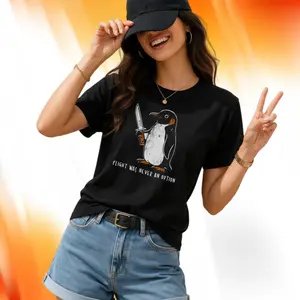 Flight Was Never An Option Shirt, Funny Penguin Tee, Sarcastic Animal Shirt, Meme Graphic T-Shirt, Humor Gift for Him