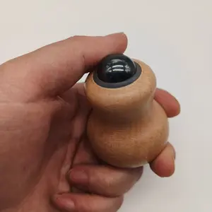 Portable Wooden Magnetic Bead Massager, 360 Degree Full Body Massage Roller, Abdominal Leg Thigh Face Hand Back Muscle Therapy