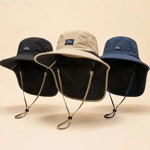 [TikTokShopBackToSchool]summerwins,Outdoor Sun Protection Hat - Unisex Summer FishermanHat with Neck Flap | UV-Resistant, Parent-Child Style |Ideal for Camping & Hiking-mid year sale