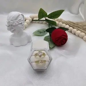 valdiviajewery #2124 14k Gold Plated Wedding Duo Ring High Quality