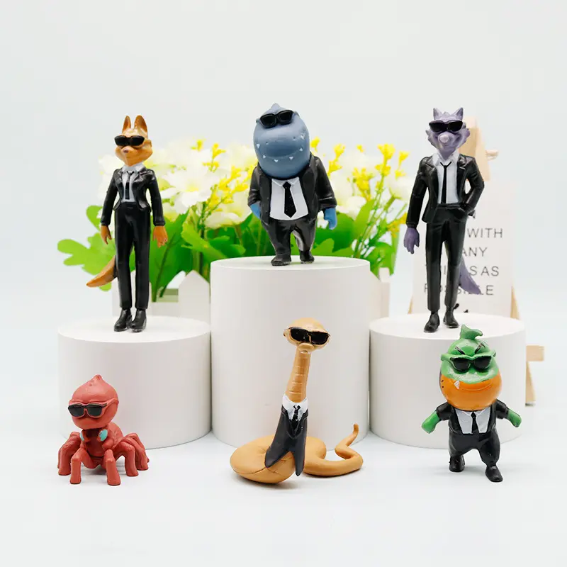 6Pcs/Set The Bad Guys 2 Action Figures, Anime Model Toys, Cake Topper Decorations, Collectible Figurines for Kids & Adults