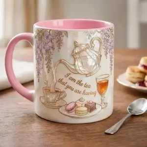 I Am The Tea That You Are Having Faux 3D Mug – Bookish Tea Lover Accent Mug, Romance Reader Gift, BookTok Inspired Cup