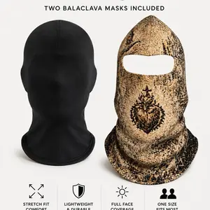 Novelty Full Face Faith Tapestry Mask, Black 2nd Skin Face Covering Accessory