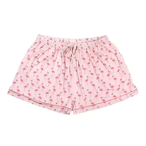 Fancy Flamingos Womens Bamboo Pajama Shorts