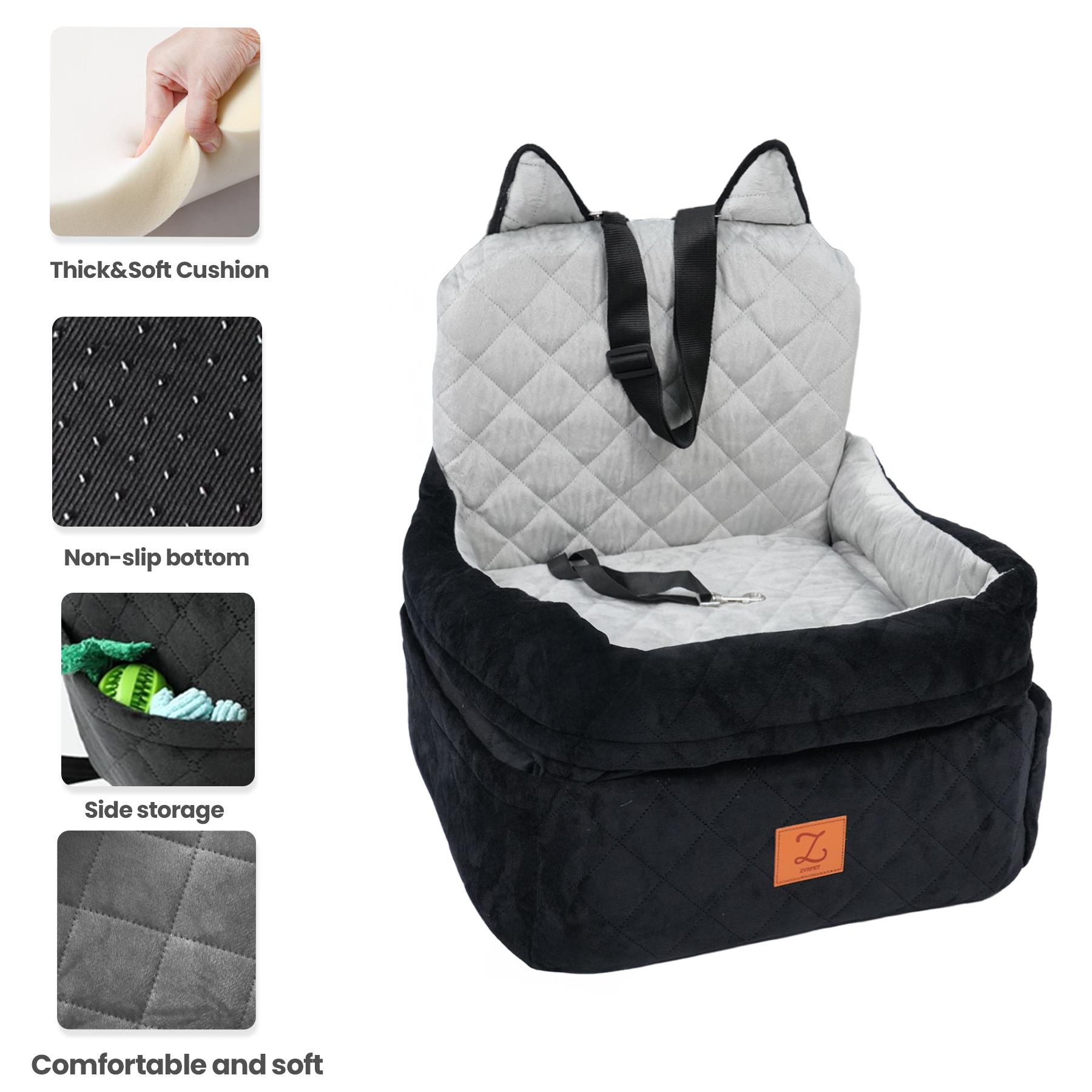 ZVRpet Dog Car Seat Fully Detachable and Washable Memory Foam Covered Car-mounted Pet Kennel Soft Fabric Easy to Install with Adjustable Straps Anti-Slip Bottom Cover for Back Seat Pet Car Bed for SUV Outdoorfun Assembly Required