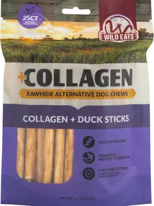 Real Duck Collagen Sticks for Dogs (25 Pack,5 Inch) Long Lasting Dog Chews No Hide Dog Treat Bully Stick Rawhide Free,Grain Free,High Protein