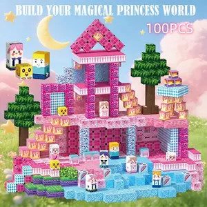 100pcs Magnetic Building Set, Stem Sensory Gift for Kids, Princess Design, Suitable for Boys and Girls Aged 3 and Up, Creative Magnetic Blocks, Building Block Sets