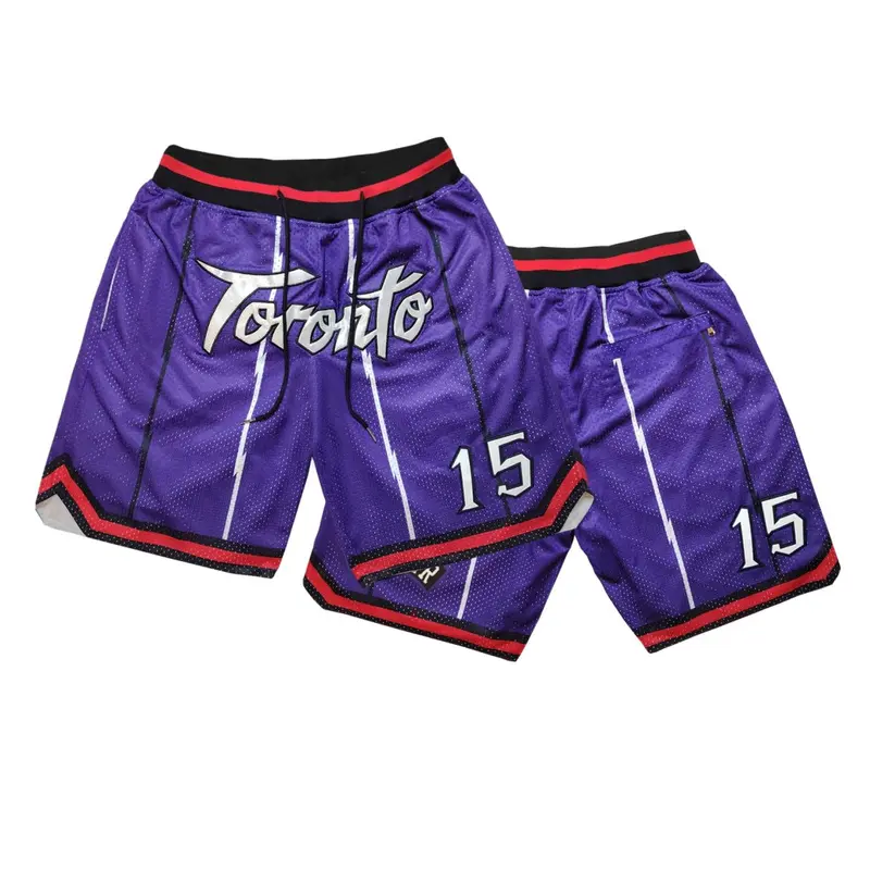 Men's Toronto Letter and Number Embroidery Basketball Shorts, Casual Breathable Quick-Dry Elastic Waist Design, Pocket Sports Shorts for Workout, Active Shorts, Athletic Shorts