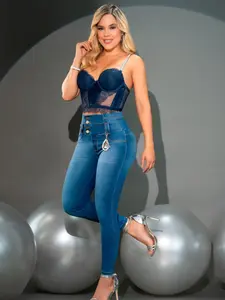 Colombian jeans butt lifting pants with abdominal control, push up design and skinny fit