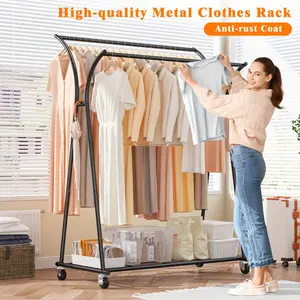 1 Set Hanger, Heavy Duty Hanger for Hang Clothes, Portable Hanger, Double Pole Hanger with Wheels, 270lbs Hanger for Hang Clothes, Hanger, Home Supplies, 69 ''H * 52'' W * 20''