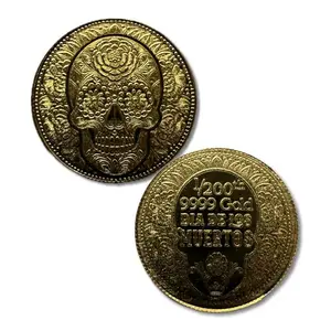 Day of the Dead Rose Skull 1/200 Oz Novelty Charm (Sealed in Capsule)