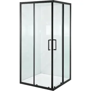 VEVOR Shower Enclosure, 35 in. Dx 35 in. Wx 72 in. H, Framed Corner Double Sliding Shower Door with 1/4 in. Clear Tempered Glass, Complete Bathroom Stall with Matte Black Frame Magnetic SealVEVOR Super Brand Day
