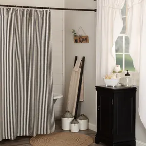Ashlynn Ticking Stripe Shower Curtain