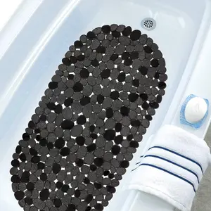 Stone Shape Non-Slip Bath Mat with Suction Cups, Soft Massage Bathroom Rug, Essential Shower Accessories, Bath Tub Accessories, Ca Prop 65 Compliant